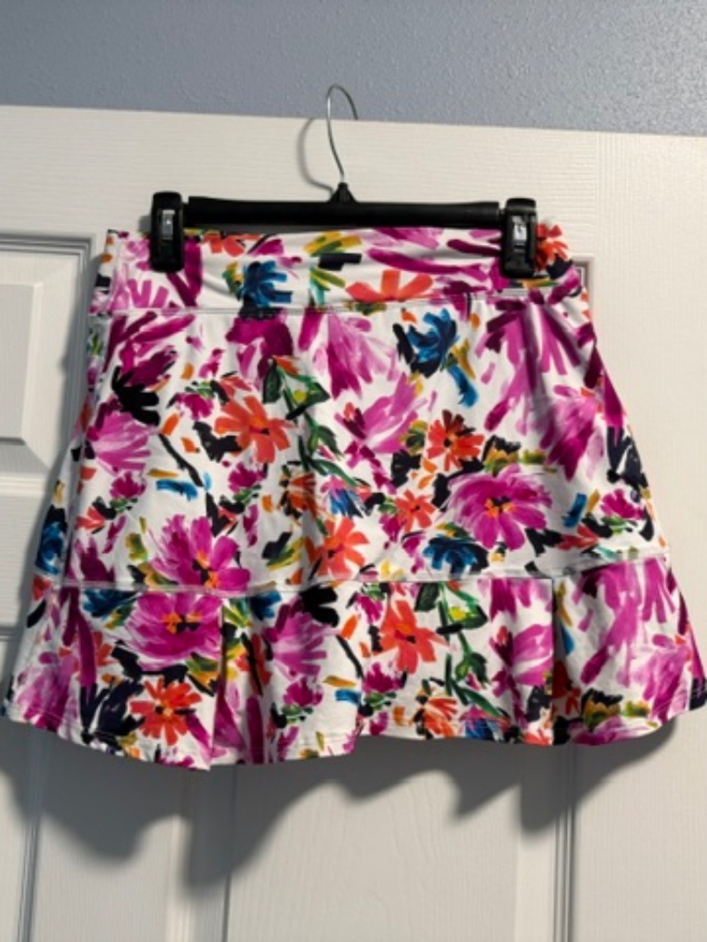 Dona Jo JoJo Tennis Skort Womens 2 Large Flore Floral Ruffle EUC SKI207M